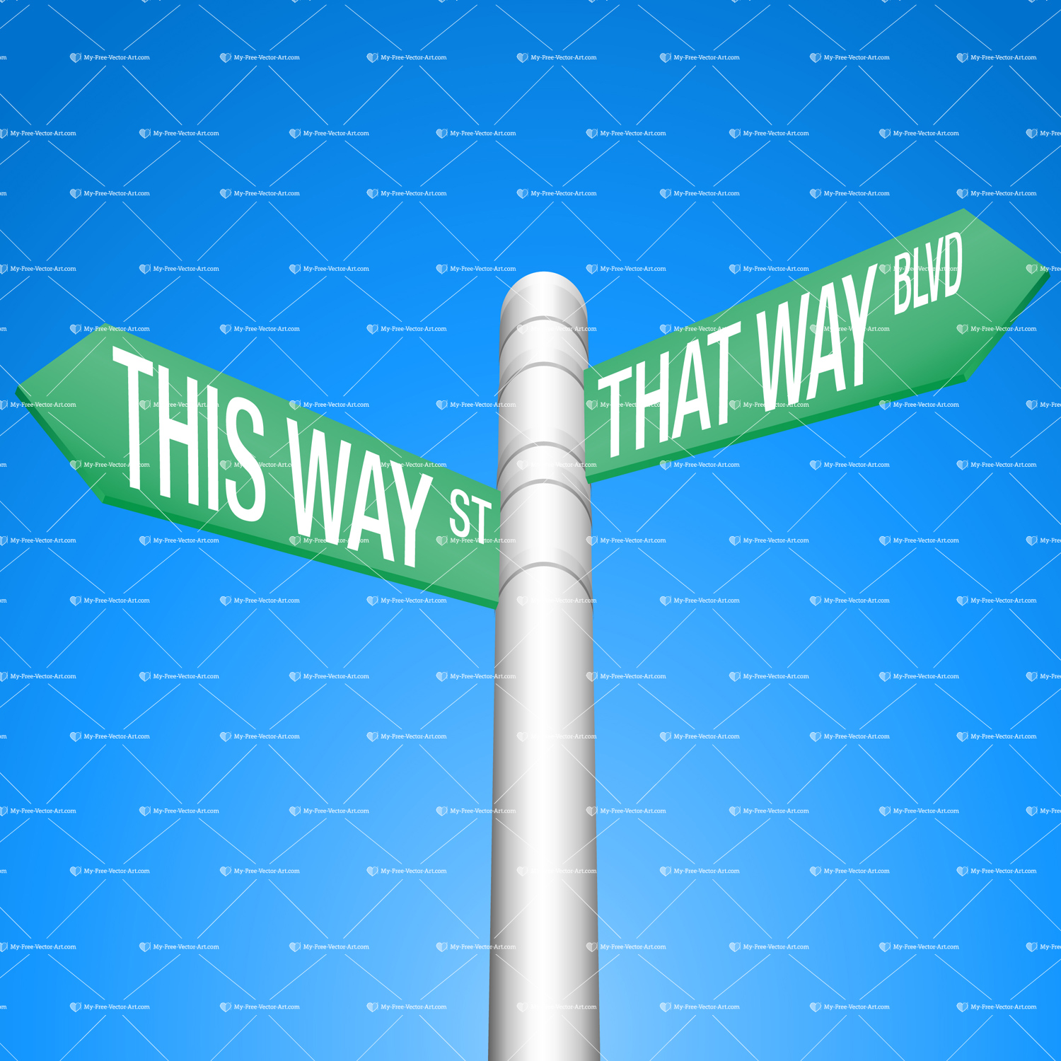 Street Signs — Vector illustration of a metal street sign pole from a